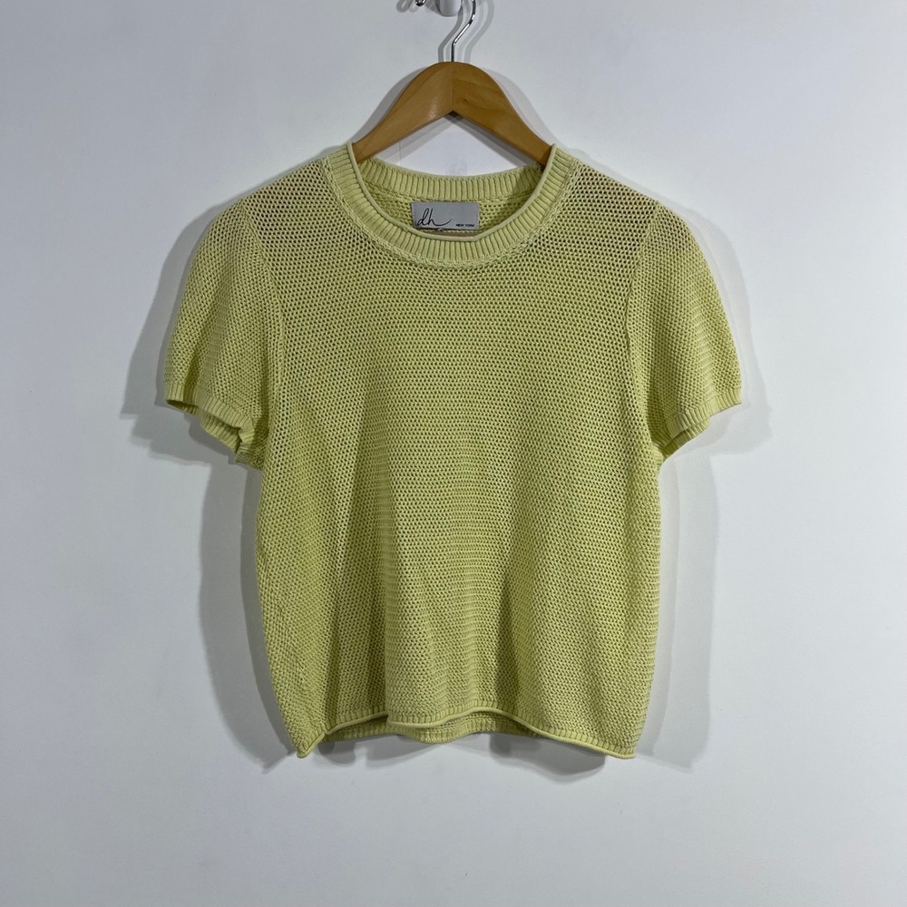 DH Fisherman Coastal Open Knit Mesh Rave Sweater Top Womens Large Festival Boho
